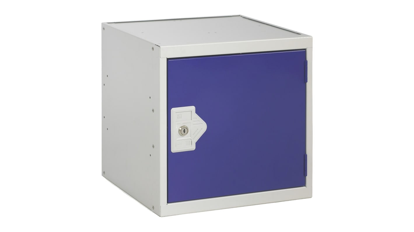RS PRO 1 Door Steel Blue Storage Locker, 380 mm x 380 mm x 380mm
