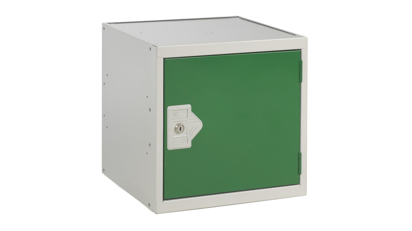 RS PRO 1 Door Steel Green Storage Locker, 300 mm x 300 mm x 300mm