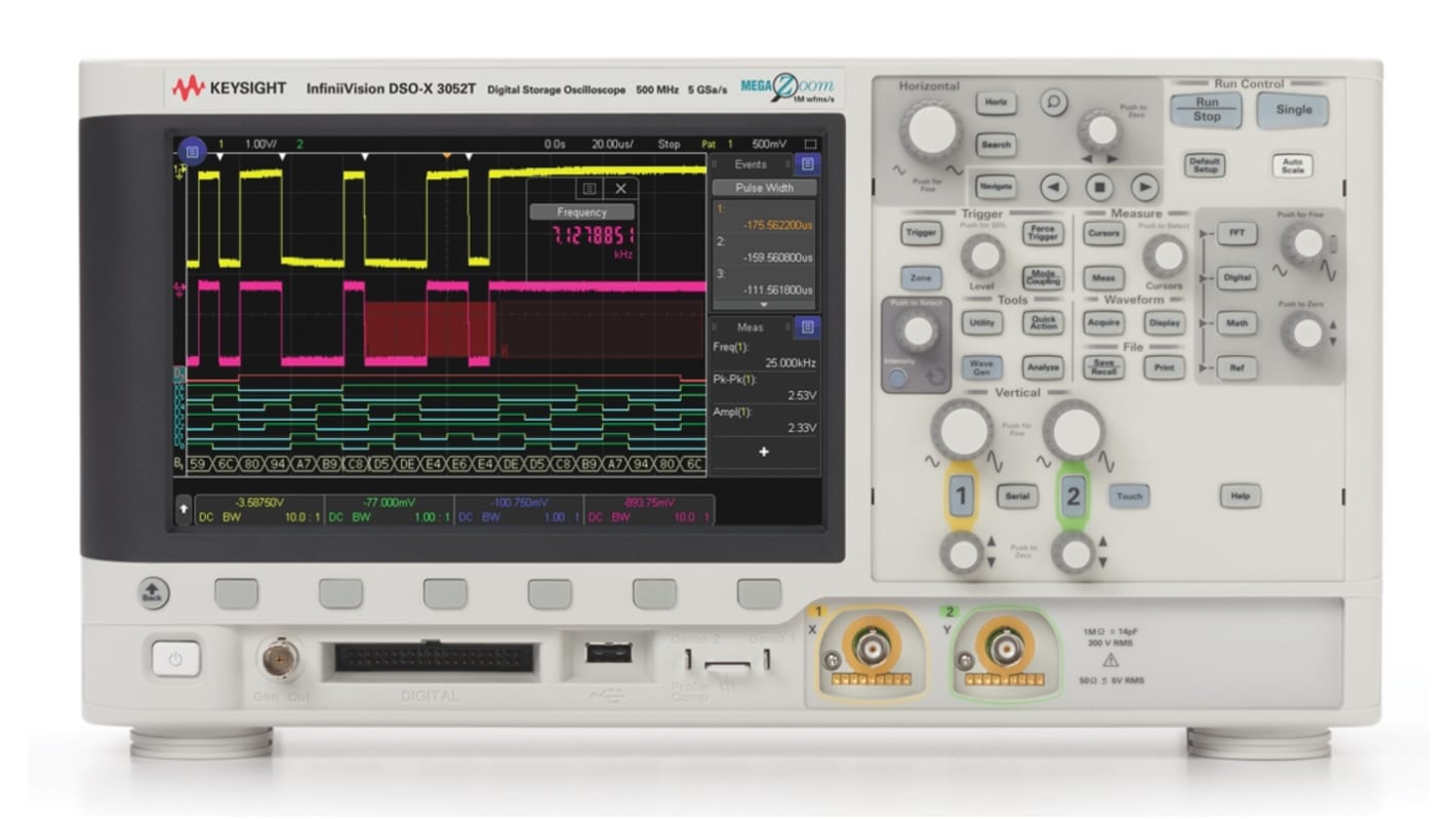 Keysight Technologies DSOX3052T InfiniiVision 3000T X Series, 500MHz Bench Oscilloscope, 2 Analogue Channels