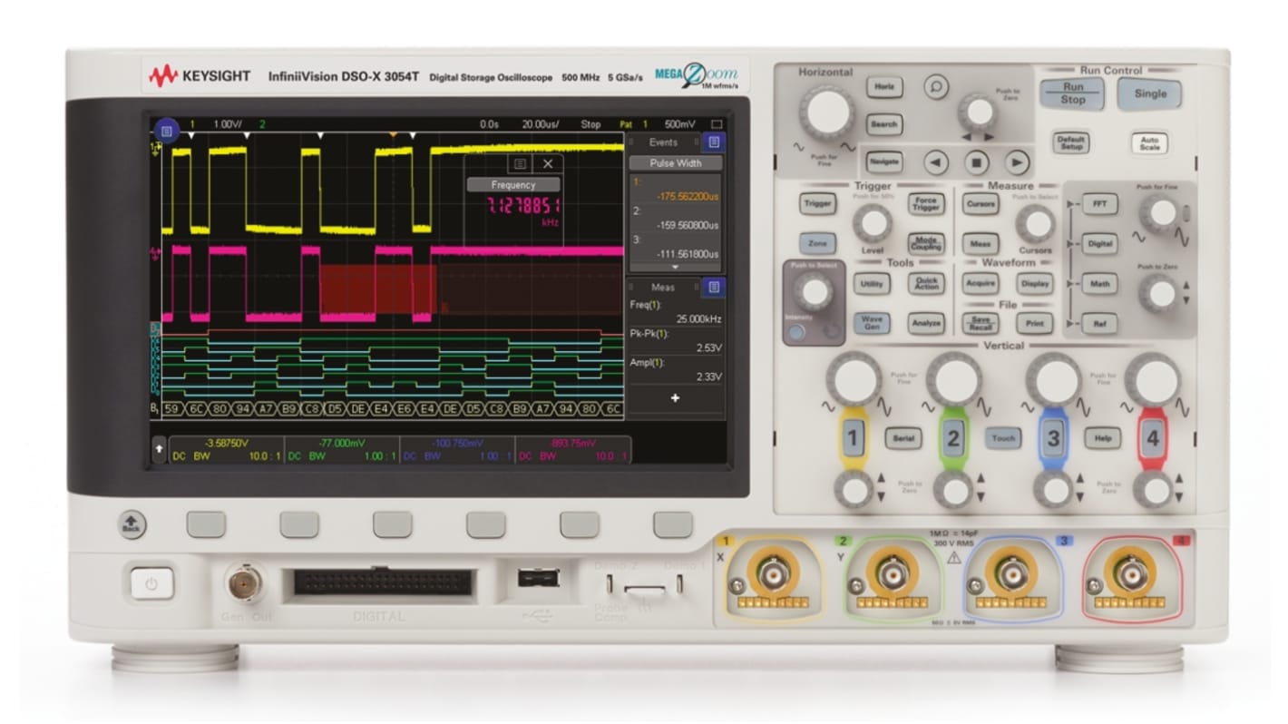 Keysight Technologies DSOX3054A InfiniiVision 3000T X Series Digital Bench Oscilloscope, 4 Analogue Channels, 500MHz -