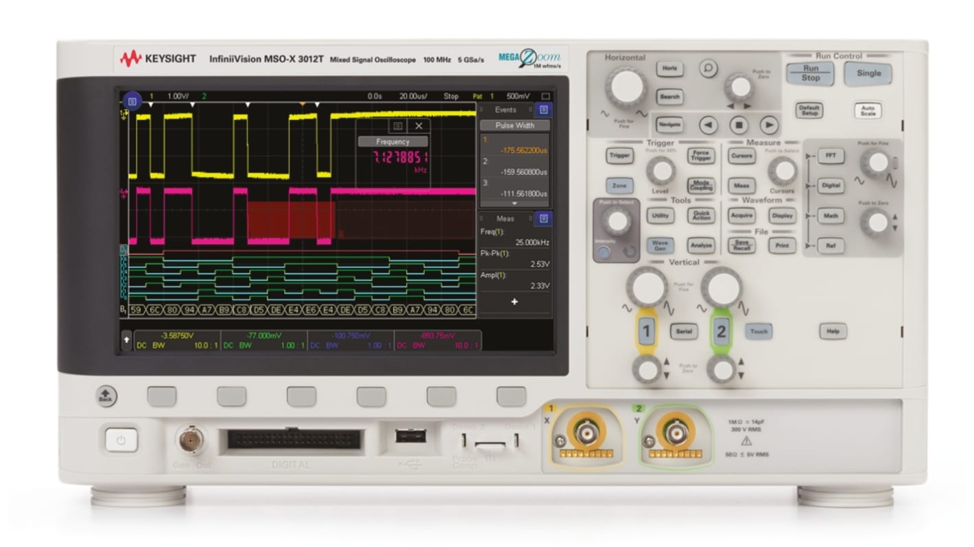 Keysight Technologies MSOX3024T InfiniiVision 3000T X Series, 200MHz Bench Oscilloscope, 4 Analogue Channels, 16