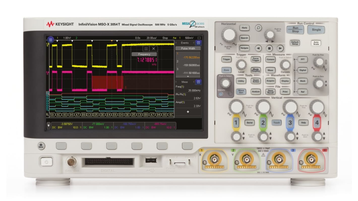 Keysight Technologies MSOX3054T InfiniiVision 3000T X Series, 500MHz Bench Oscilloscope, 4 Analogue Channels, 16
