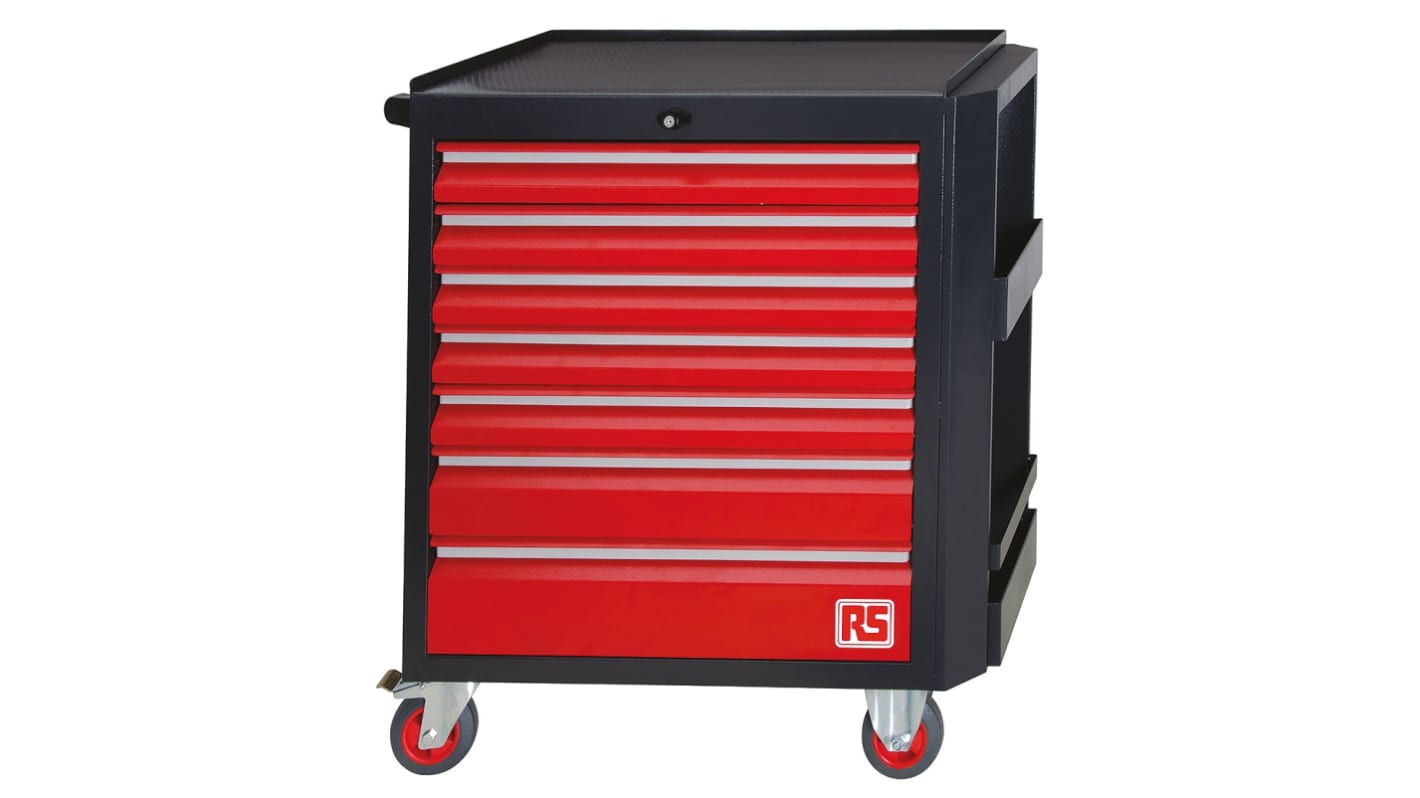 RS PRO 7 Drawer Steel Wheeled Tool Chest