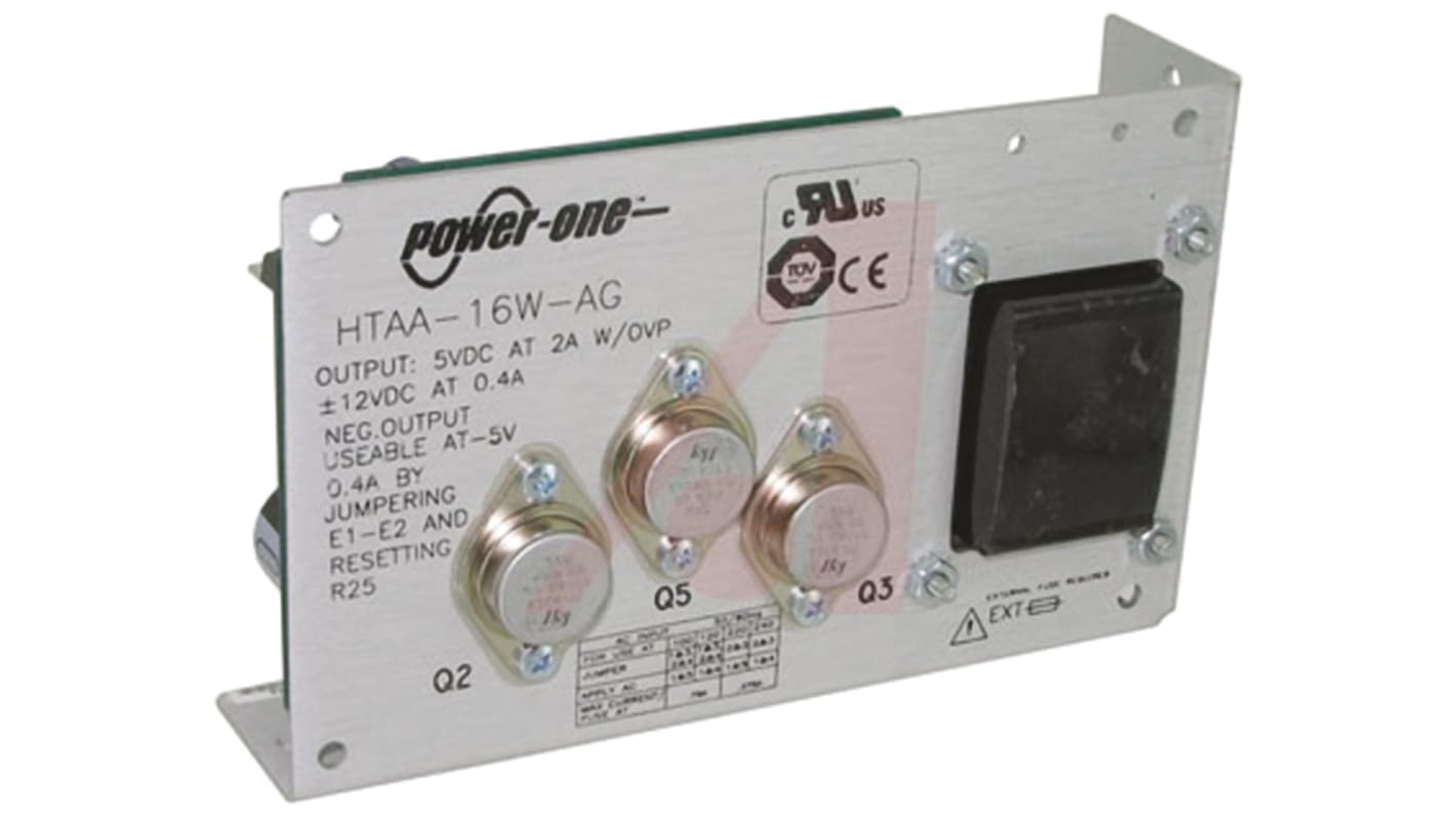 BEL POWER SOLUTIONS INC 线性电源, 100 → 264V 交流输入, -5 V, 5 V, 12 V输出, 2 A, 400 mA输出, 3路输出, 16W