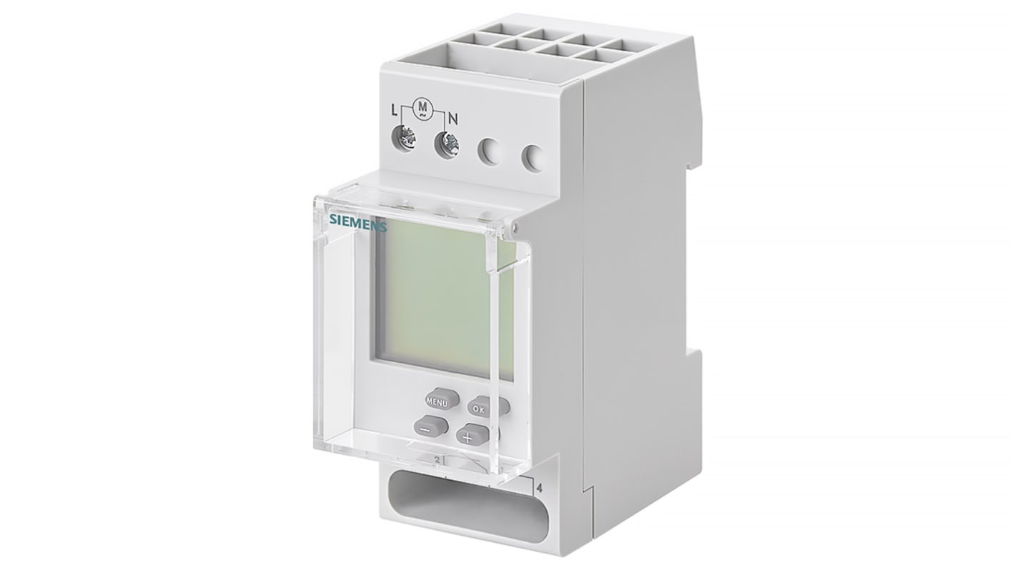 Siemens Digital DIN Rail Time Switch 230 V ac, 1-Channel