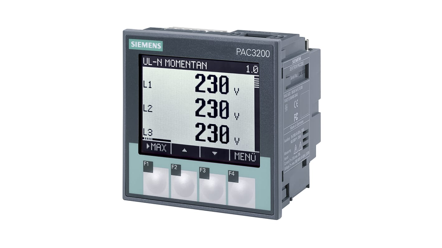 Siemens SENTRON PAC3200 Energiemessgerät Grafisch, LCD, monochrom 92mm x 92mm, Impulsausgang