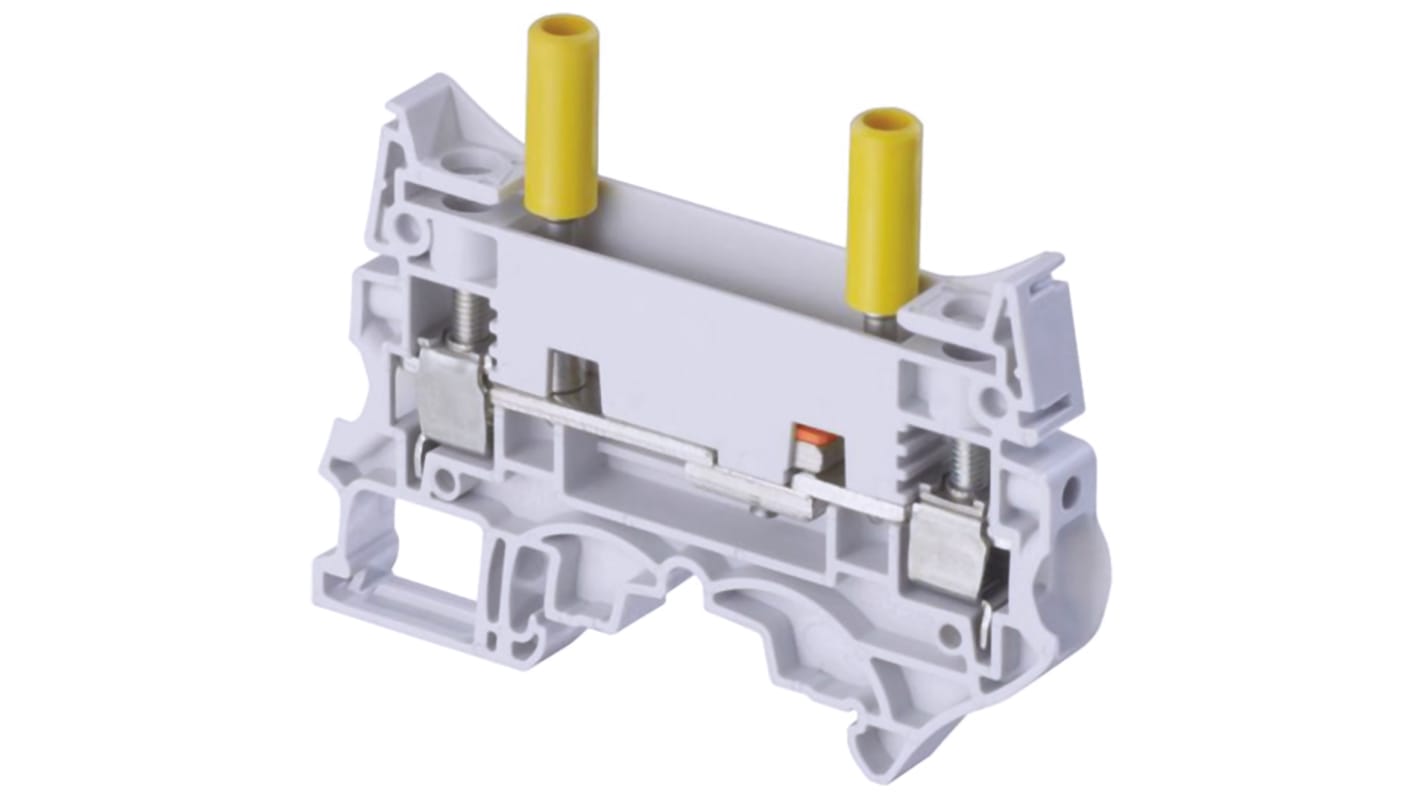 Entrelec SNK Series Grey Test Disconnect Terminal Block, 10mm², Single-Level, Screw Termination