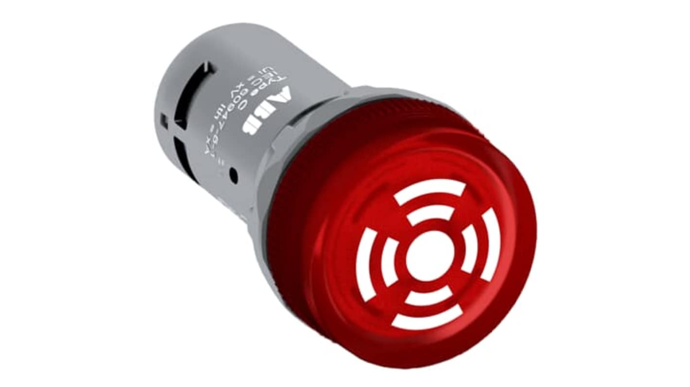 ABB, Compact, Panel Mount Green LED Buzzer, 22mm Cutout, Round, 110V ac