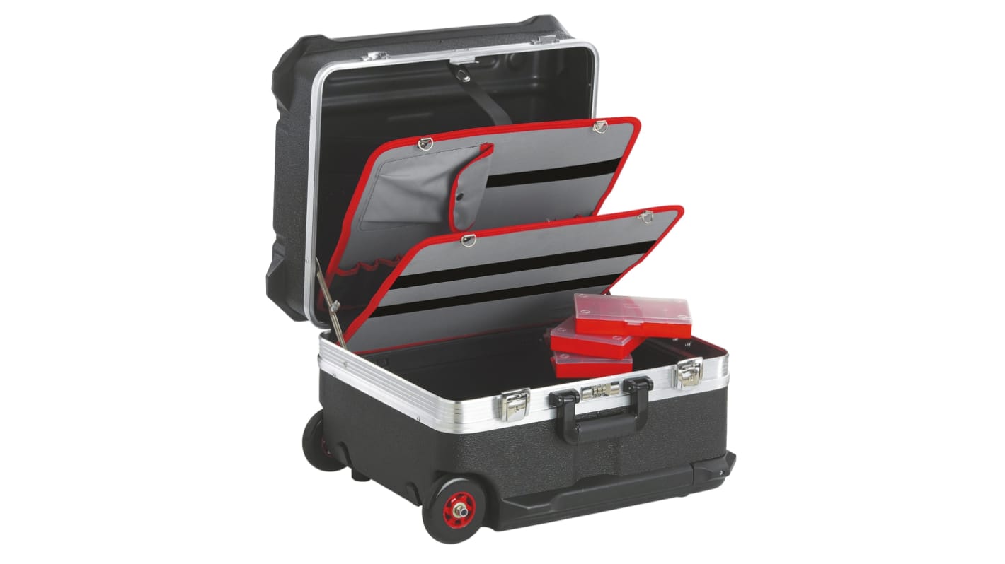 Facom Kunststoff Werkzeugkoffer Schwarz, L. 550mm B. 440mm H. 365mm, 8.5kg, 2 Räder, Schlüssel