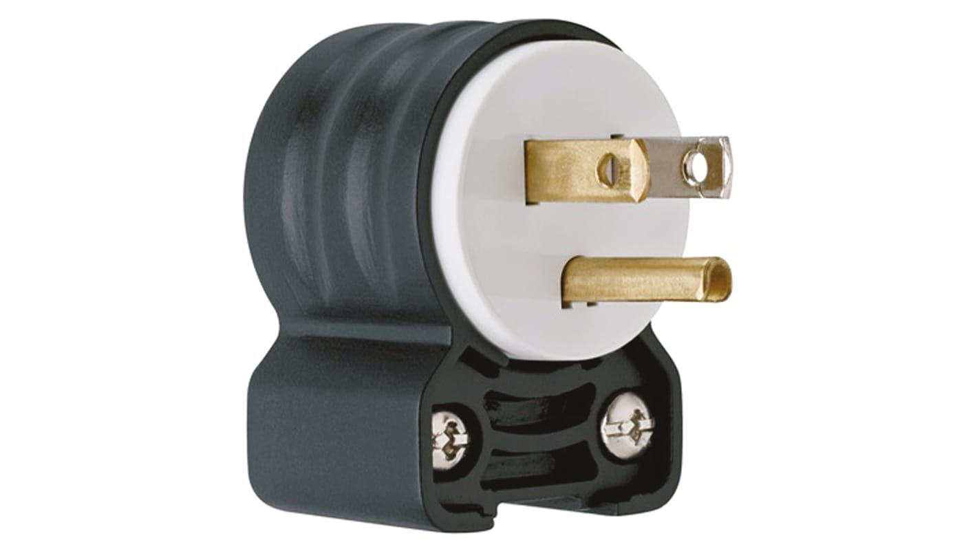 PASS & SEYMOUR Netzstecker Kabel, 2P+E, NEMA 5 - 15P, 125 V / 15A Schwarz, Weiß, für USA
