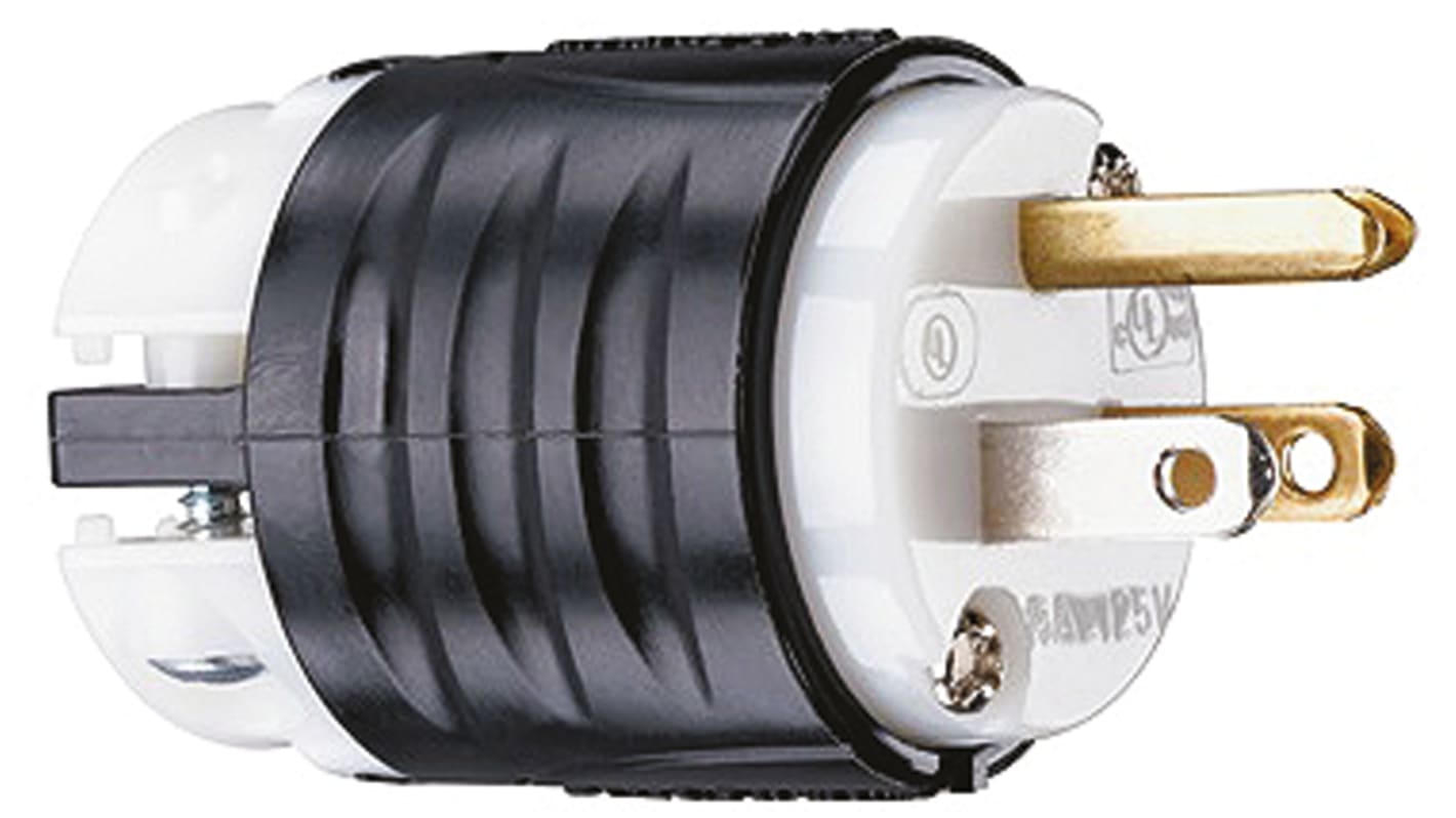PASS & SEYMOUR Netzstecker Kabel, 2P+E, NEMA 5 - 15P, 125 V / 15A Schwarz, Grau, für USA