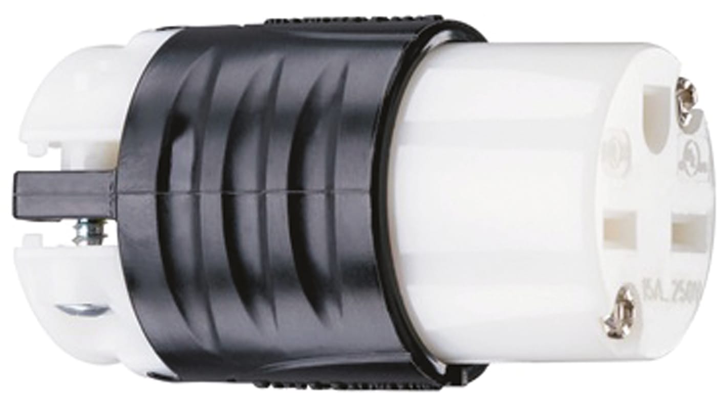 PASS & SEYMOUR Netzsteckdose Kabel, 2P, NEMA 6 - 15R, 250 V / 15A Schwarz, Weiß, für USA