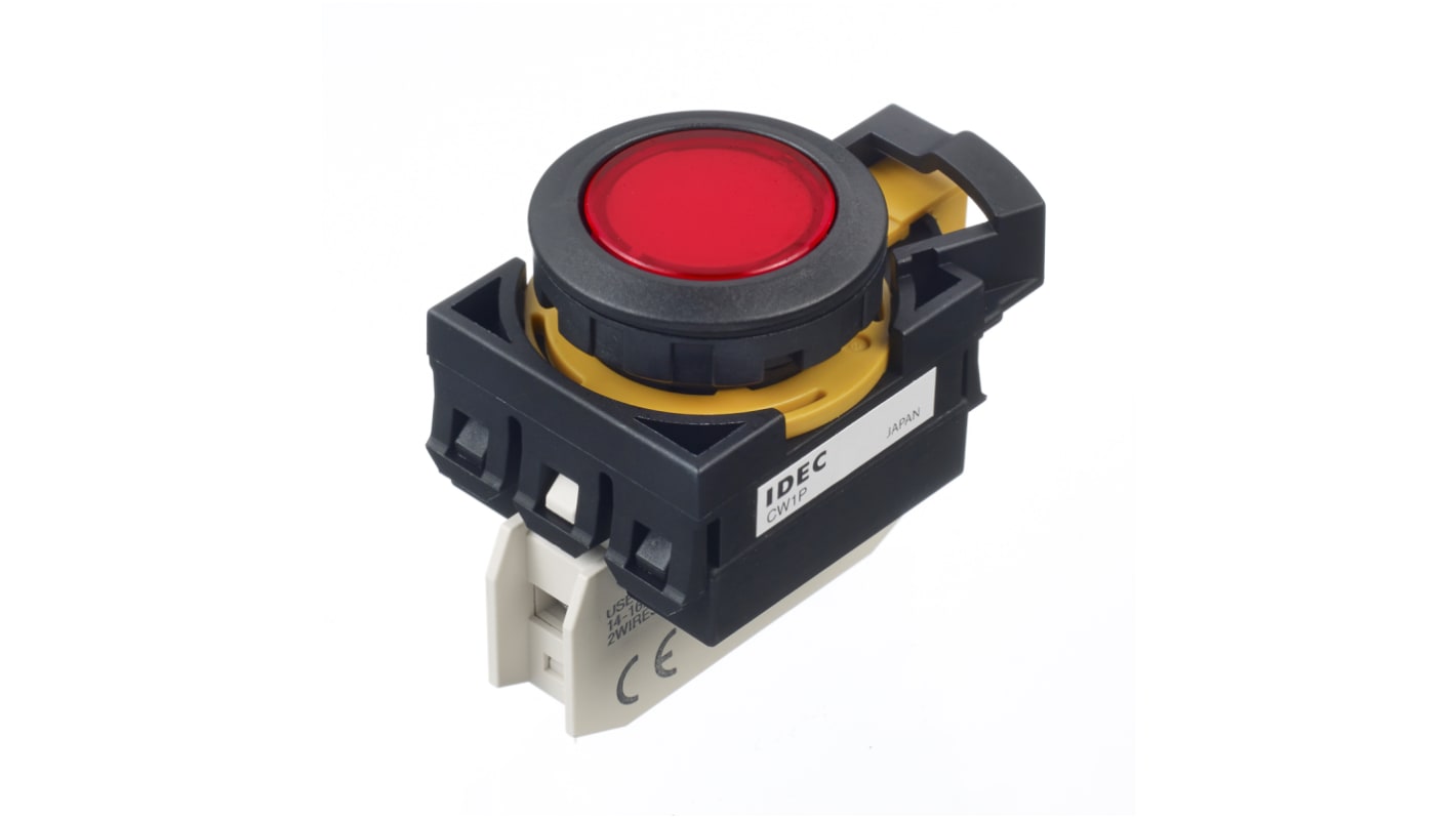 Idec CW Series Illuminated Push Button, 22mm Cutout, 24V ac/dc, IP66