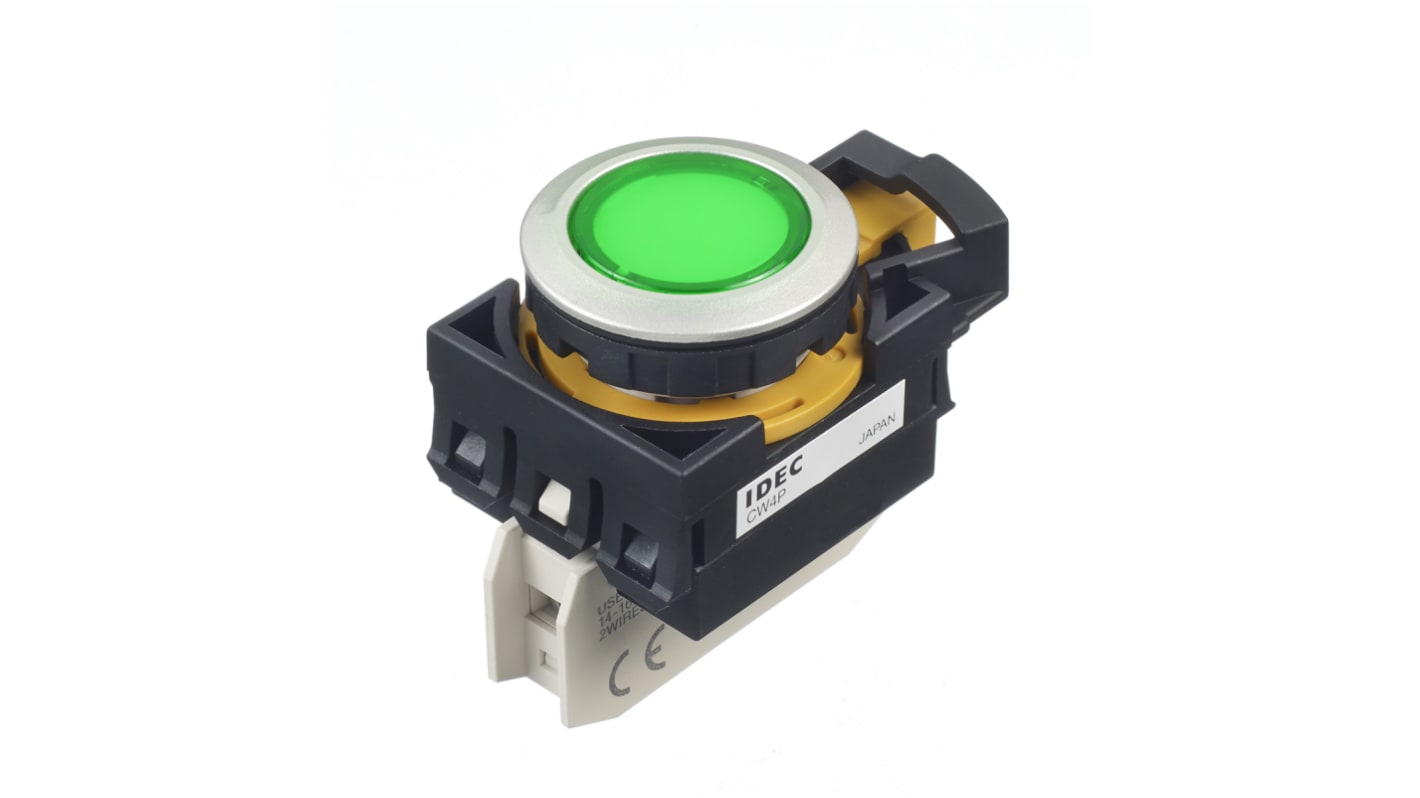 Idec Green Panel Mount Indicator, 22.3mm Mounting Hole Size