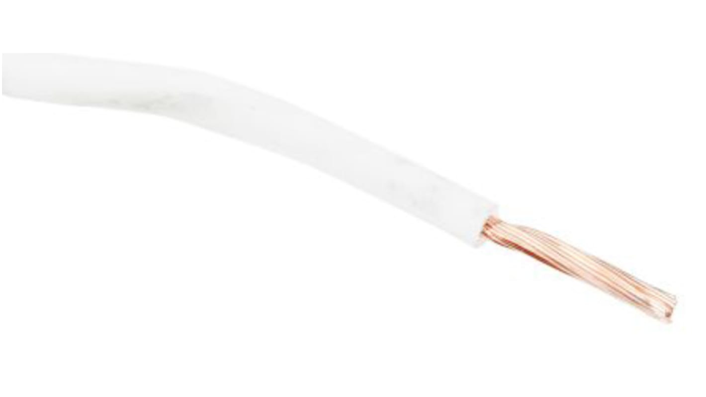 RS PRO White 2.5mm² Hook Up Wire, 13 AWG, 45/0.25 mm, 100m, Polyolefin Cross-linked EI5, Type EI 5 to EN 50363-5