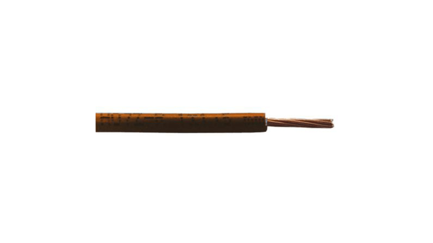 RS PRO Brown 2.5mm² Hook Up Wire, 14 AWG, 7/0.67 mm, 100m, Polyolefin Cross-linked EI5, Type EI 5 to EN 50363-5