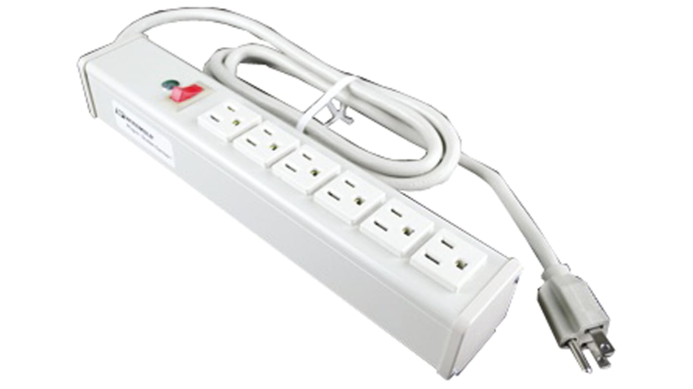 Connettore femmina di prolunga Wiremold 1.8m, 6 prese NEMA 5-15R, 120 V, 15A