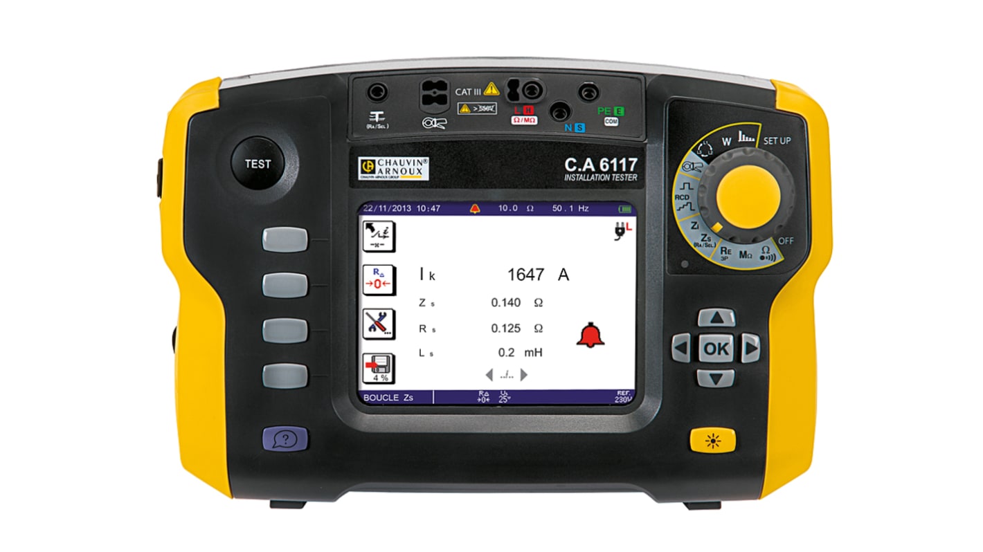 Testeur d'installation électrique Chauvin Arnoux CA 6117 Continuité Type AC, DC sélectif 550V c.a. / V c.c. Etalonné RS