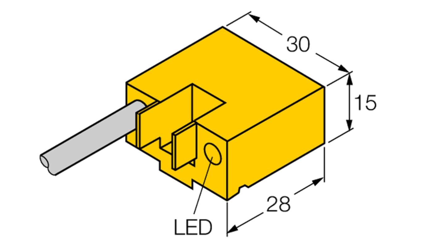 Turck Inductive Block-Style Proximity Sensor, PNP Output, 10 → 30 V dc, IP67