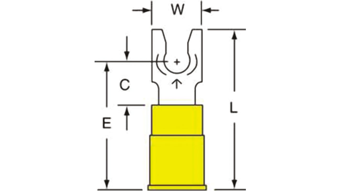 3M MNG Flachsteckhülse, Gelb, Isoliert, 0.32 x 0.04Zoll, Stecker, 12AWG min