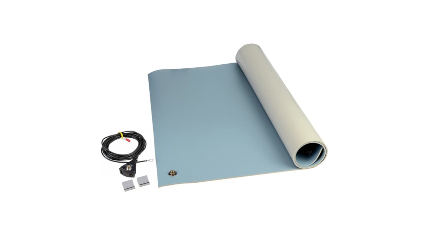 SCS Tisch ESD-Matte Blau für Arbeitsflächen, 3.5mm x 600mm x 1.2m
