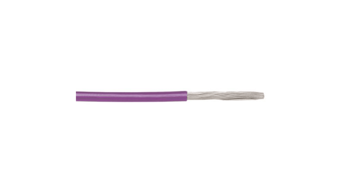 RS PRO Purple 0.26 mm² Hook Up Wire, 23 AWG, 1/0.6 mm, 100m, PVC Insulation