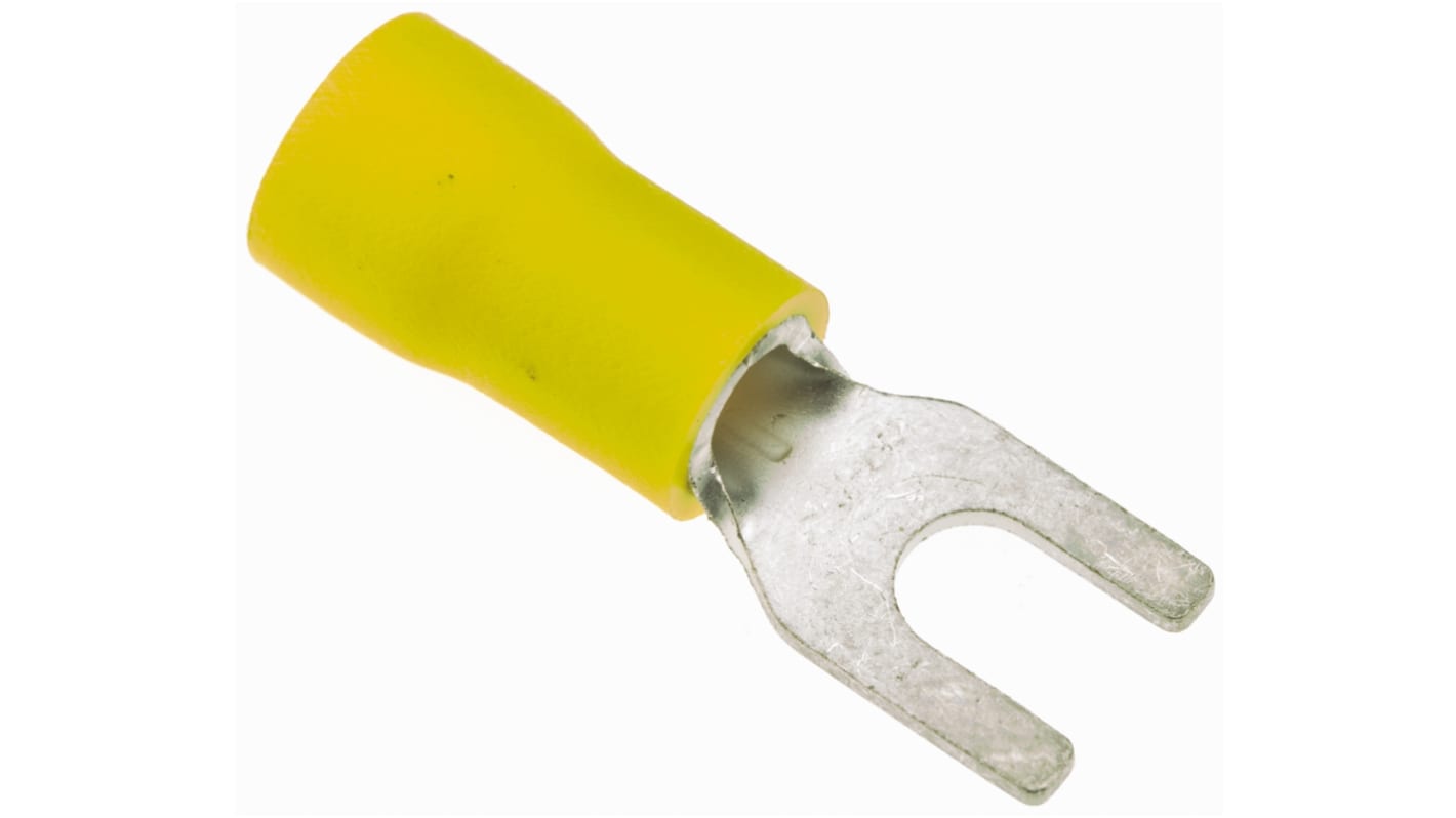 JST 绝缘U型端子, 4mm螺栓, 线规2.6mm²至6.6mm², 黄色, 8.5mm宽, 1mm厚, A系列