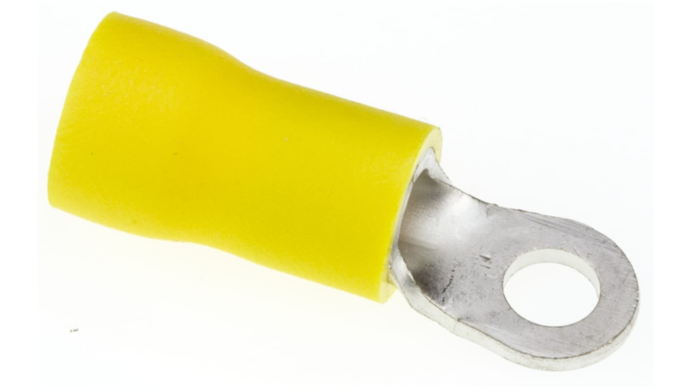 Terminale ad occhiello JST Isolato, Ø perno 3.5mm, dimens. max filo 6.6mm², 10AWG, Giallo