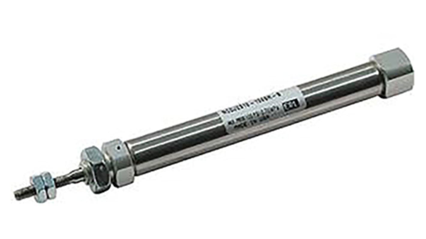 SMC Pneumatic Roundline Cylinder 10mm Bore, 15mm Stroke, CJ2 Series, Single Acting