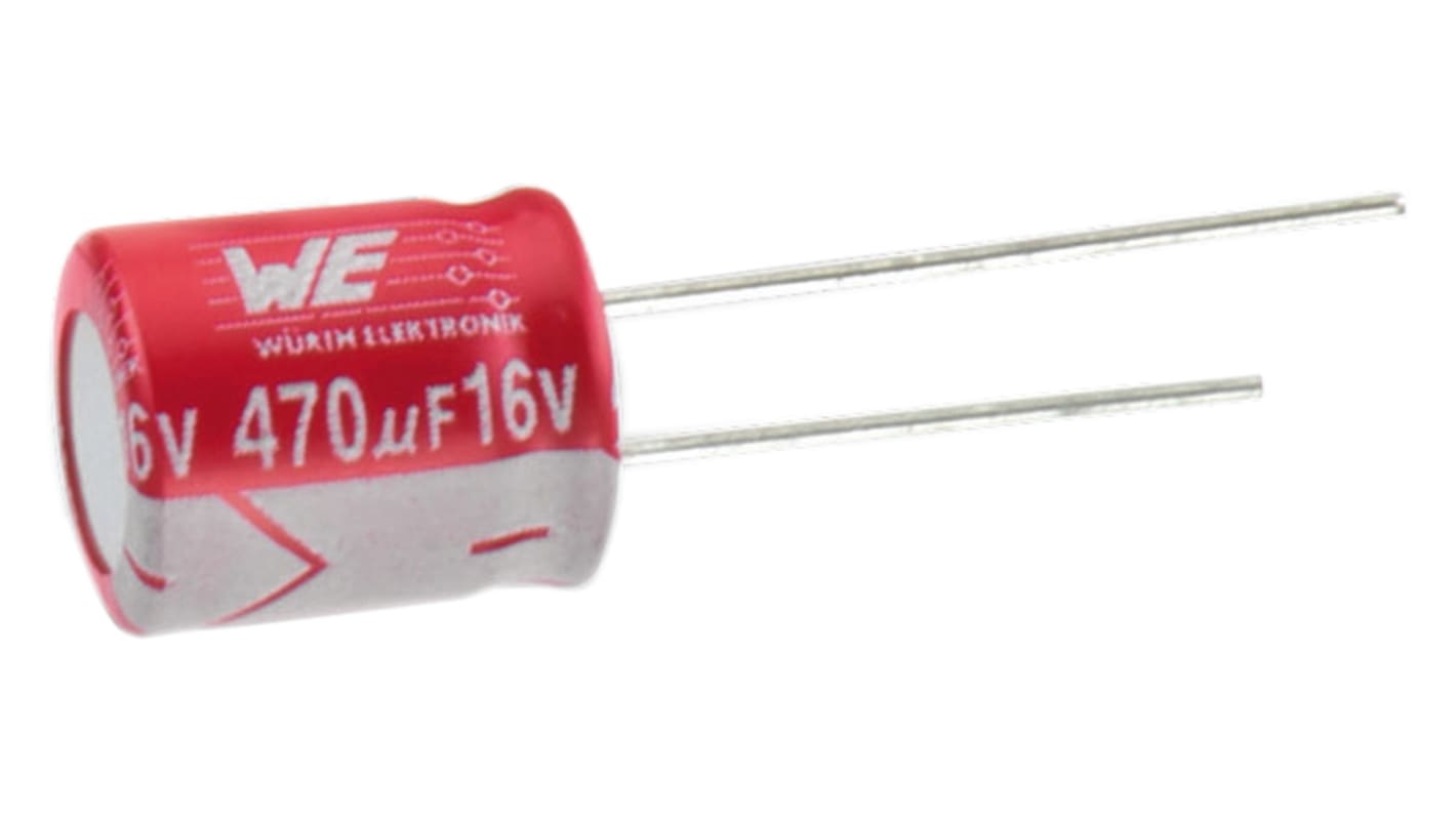 Wurth Elektronik 470μF Through Hole Polymer Capacitor, 6.3V dc