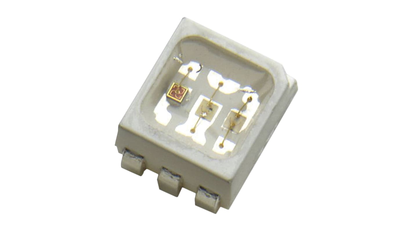 Broadcom SMD LED RGB 2,1 V, 3,1 V, Cluster 3-LEDs, 120°, 6-Pin PLCC 6