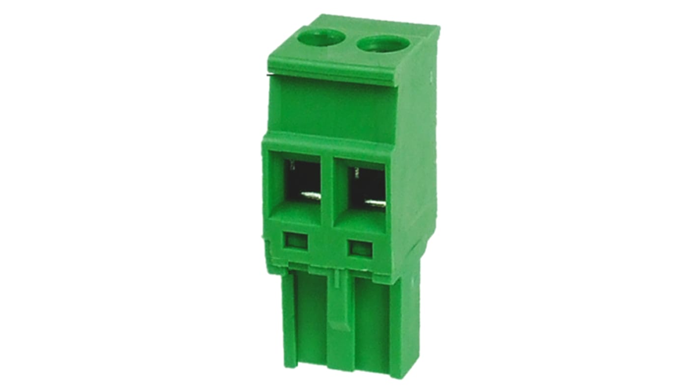 RS PRO, 5mm Pitch, 2 Way, , Pluggable Terminal Block, Plug, Through Hole, Screw Termination