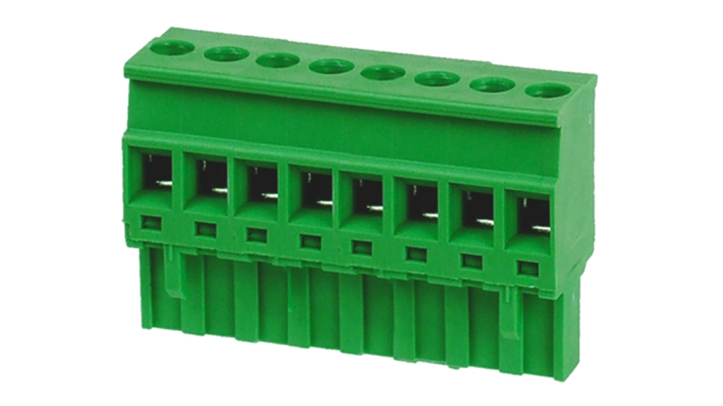 RS PRO, 5mm Pitch, 8 Way, , Pluggable Terminal Block, Plug, Through Hole, Screw Termination