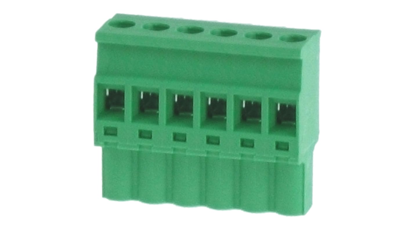 RS PRO, 5mm Pitch, 6 Way, , Pluggable Terminal Block, Plug, Through Hole, Screw Termination