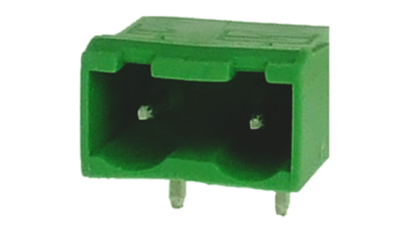RS PRO, 7.62mm Pitch, 2 Way, Right Angle, Pluggable Terminal Block, Header, Through Hole, Solder Termination