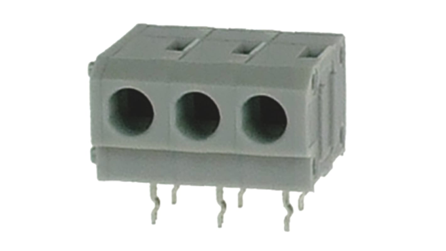 RS PRO PCB Terminal Block, 3-Contact, 5mm Pitch, Through Hole Mount, 1-Row, Screw Termination