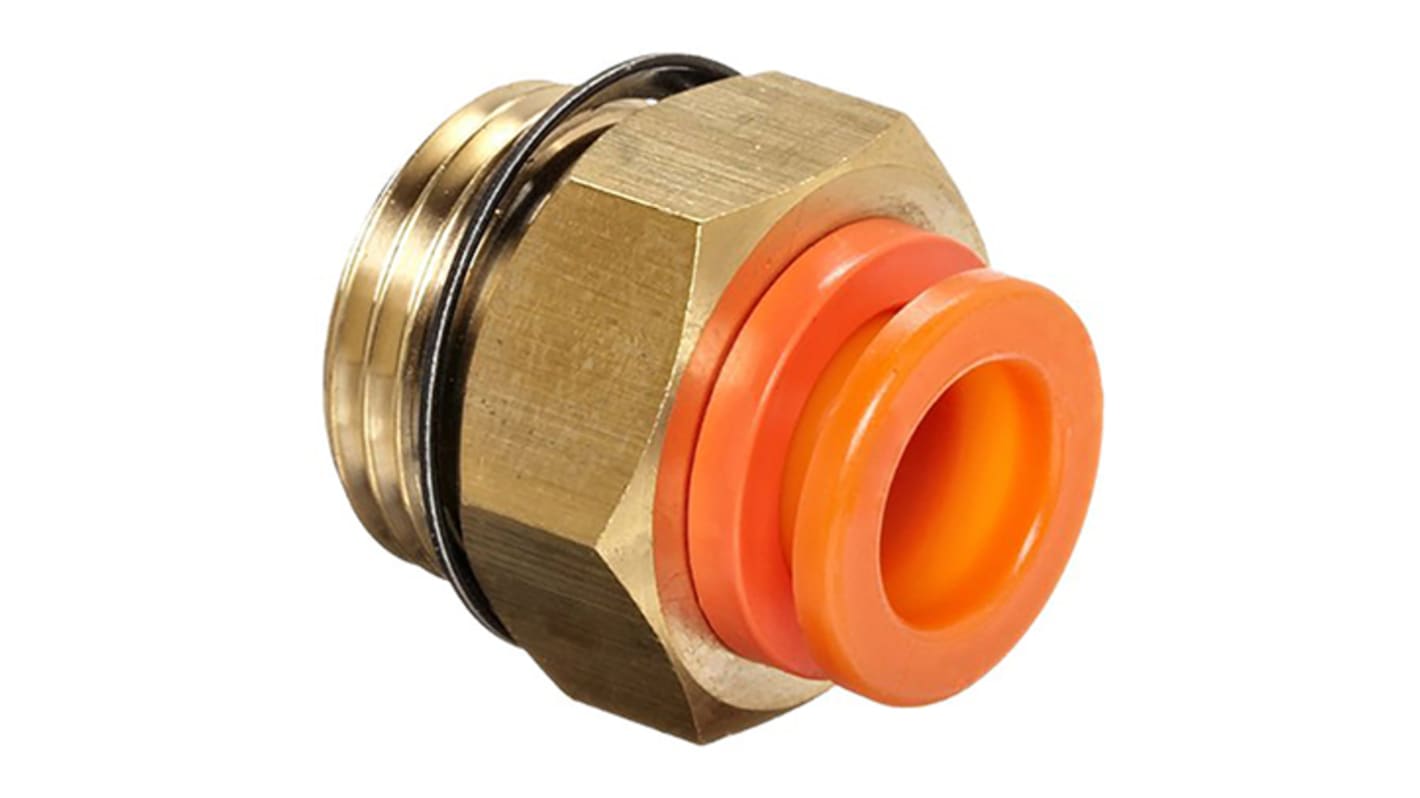 SMC KQ2 Series Straight Threaded Adaptor, Uni 1/4 Male to Push In 1/8 in, Threaded-to-Tube Connection Style