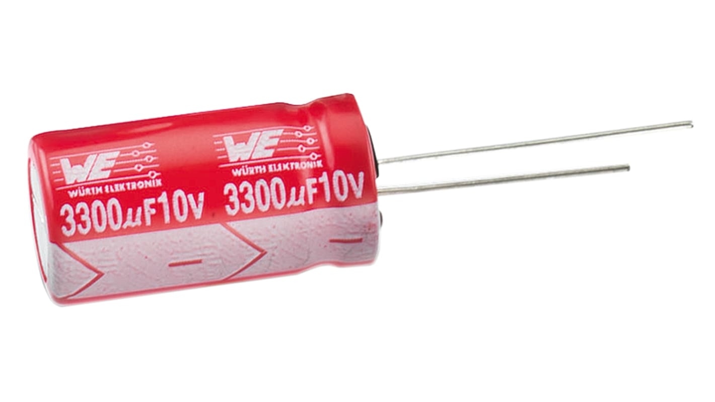 Wurth Elektronik 22μF Aluminium Electrolytic Capacitor 63V dc, Radial, Through Hole - 860020773011