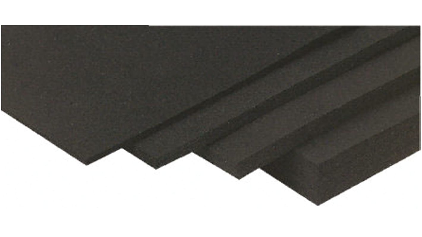 RS PRO Gummimatte EPDM, Schwarz, 1.2m x 1.5mm x 600mm 1.13g/cm³ Nein