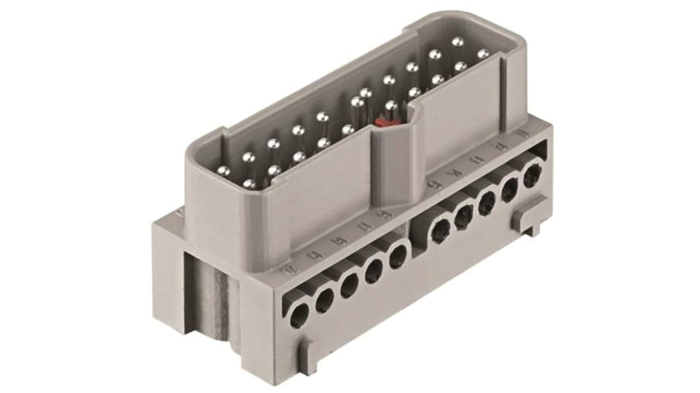 Inserto connettore HARTING, Maschio, serie Han-Eco, 16A, 20 vie