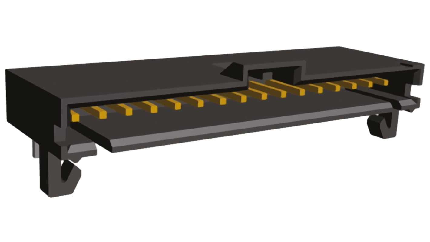 TE Connectivity AMPMODU MTE Series Right Angle Through Hole PCB Header, 16 Contact(s), 2.54mm Pitch, 1 Row(s), Shrouded