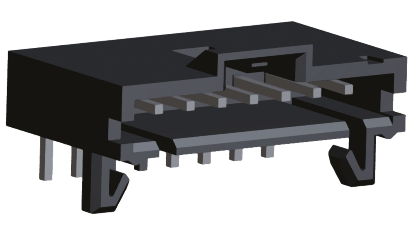 TE Connectivity AMPMODU MTE Series Right Angle Through Hole PCB Header, 8 Contact(s), 2.54mm Pitch, 1 Row(s), Shrouded