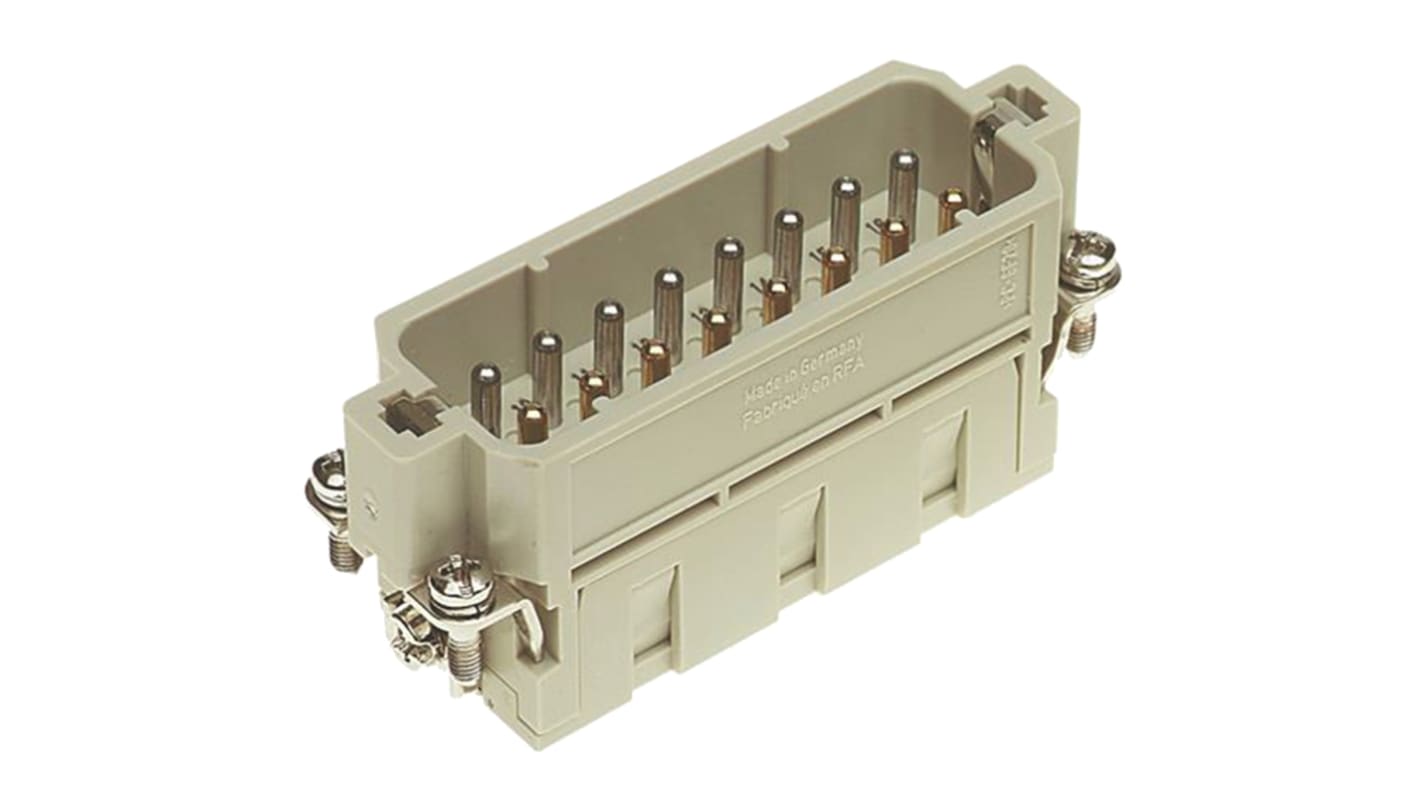 HARTING Heavy Duty Power Connector Insert, 16A, Male, Han-A Series, 16 Contacts