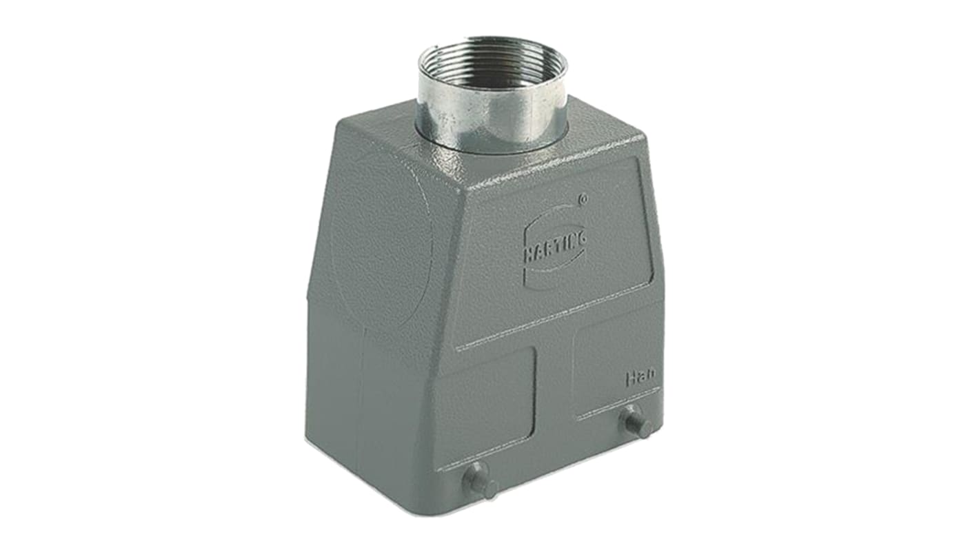 Carcasa para conector industrial con entrada superior HARTING serie Han A tamaño 32A, con rosca PG29