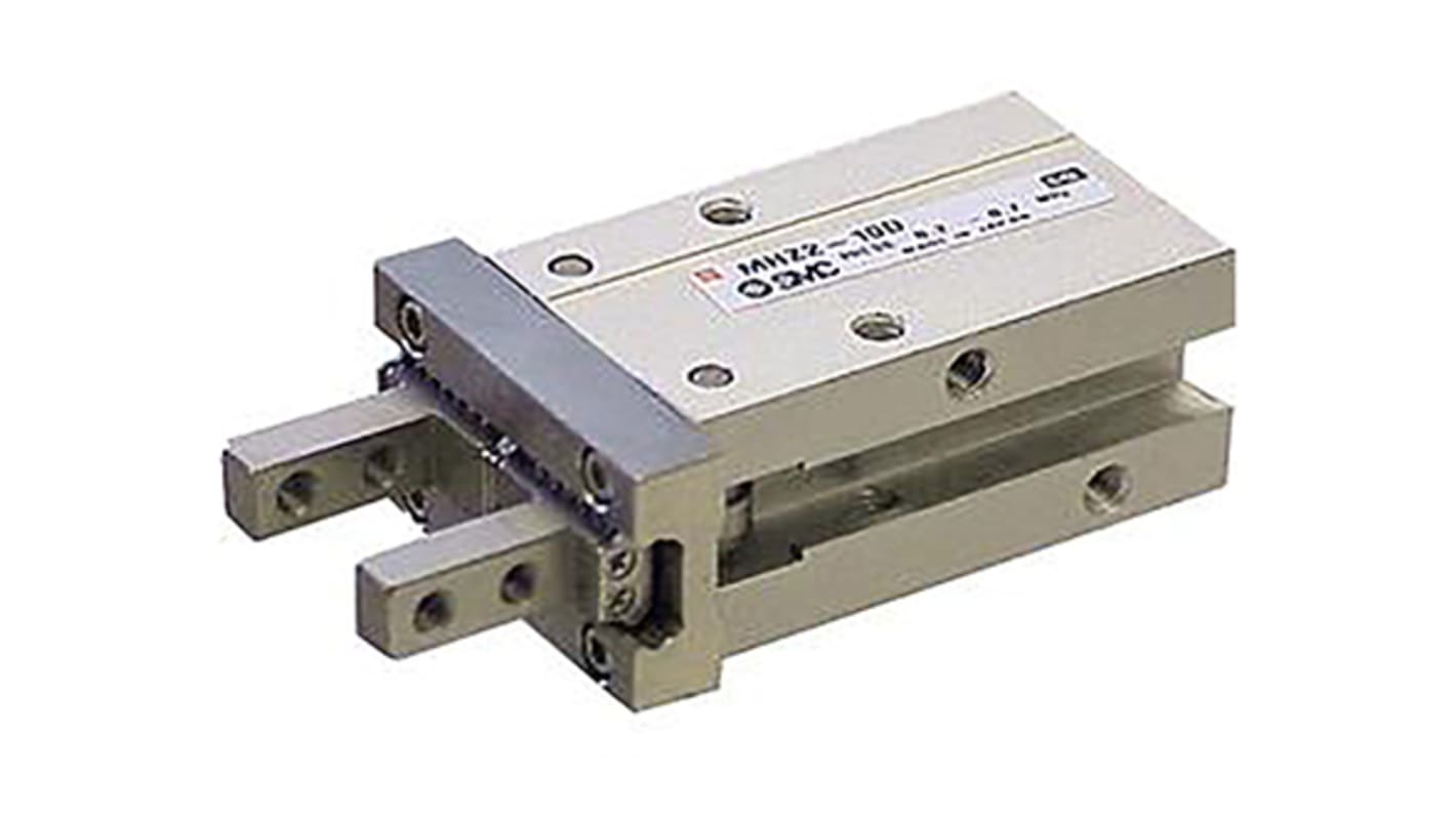 Pinza pneumatica, SMC MHZ2-40D , serie MHZ, 2 dita, Doppio effetto, 0,1 → 0,7 MPa max, attacco M5 x 0.8, presa