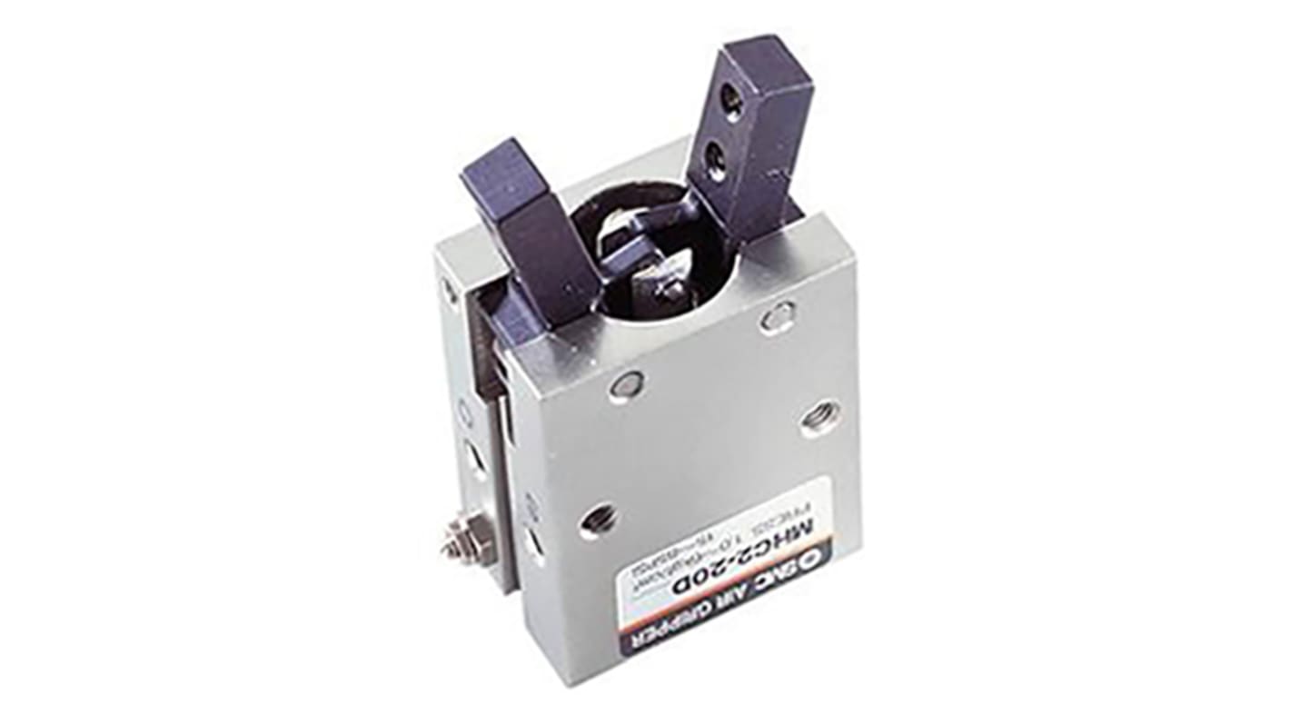 SMC 2 Finger Single Action Pneumatic Gripper, MHC2-25S , Angle Gripping Type