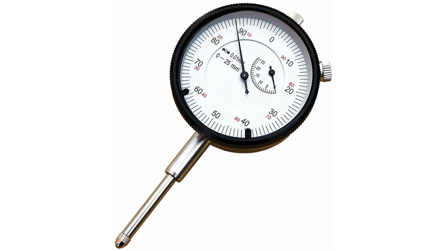 RS PROImperial Dial Indicator, Maximum of 1 in Measurement Range, 0.01 mm Resolution , 0.01 in Accuracy