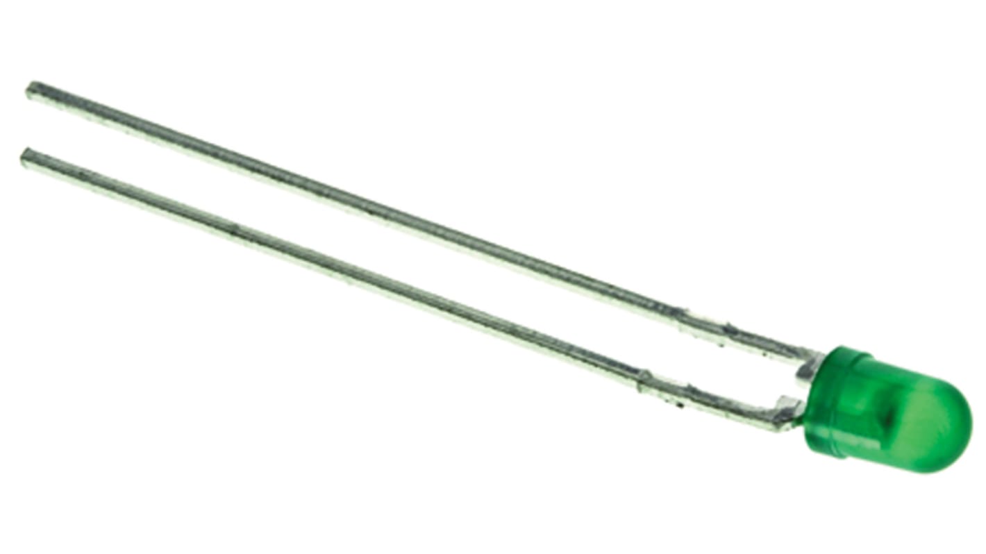Broadcom2.1 V Green LED 3mm Through Hole, HLMP-1521