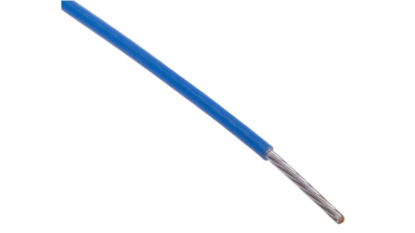 RS PRO Blue 0.08 mm² Hook Up Wire, 28 AWG, 7/0.12 mm, 100m, PTFE Insulation