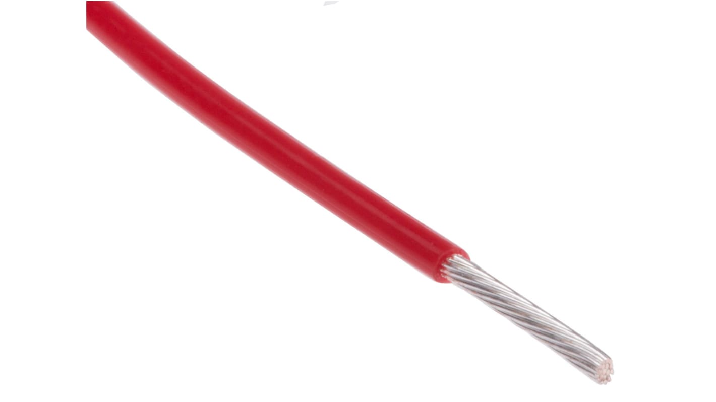 RS PRO Red 0.12 mm² Hook Up Wire, 26 AWG, 7/0.15 mm, 100m, PTFE Insulation